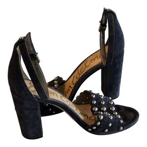 Anthropolo Sam Edelman Strap Heel Women Yaria Blue Leather Studded Ankle…